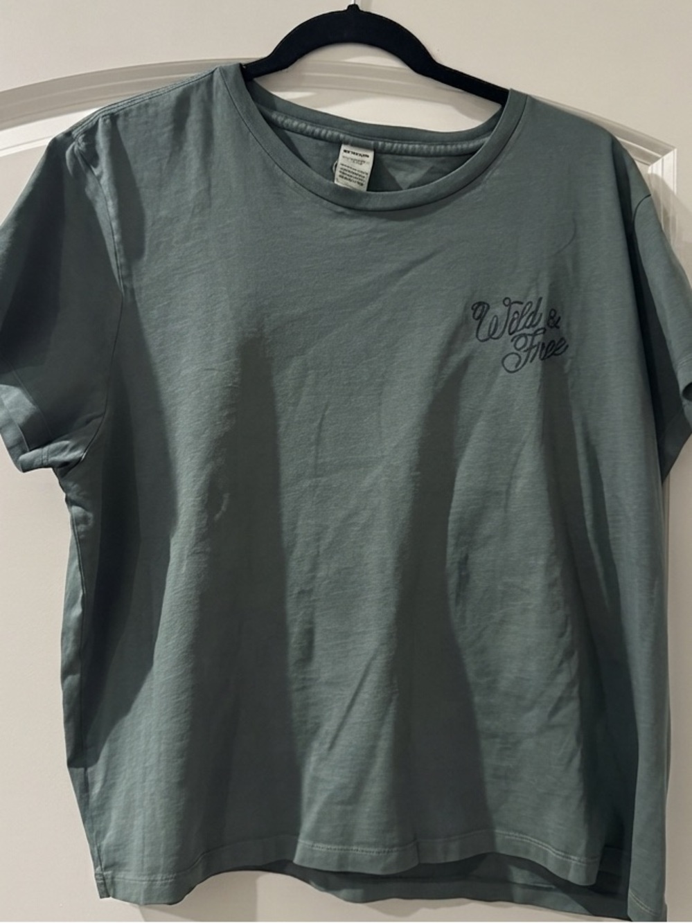 PINK "Wild & Free" Sage Green Graphic Tee T-Shirt XXL